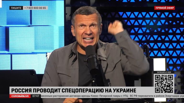 A Russian propagandist screamed on the air.  “The whole world laughs at us”