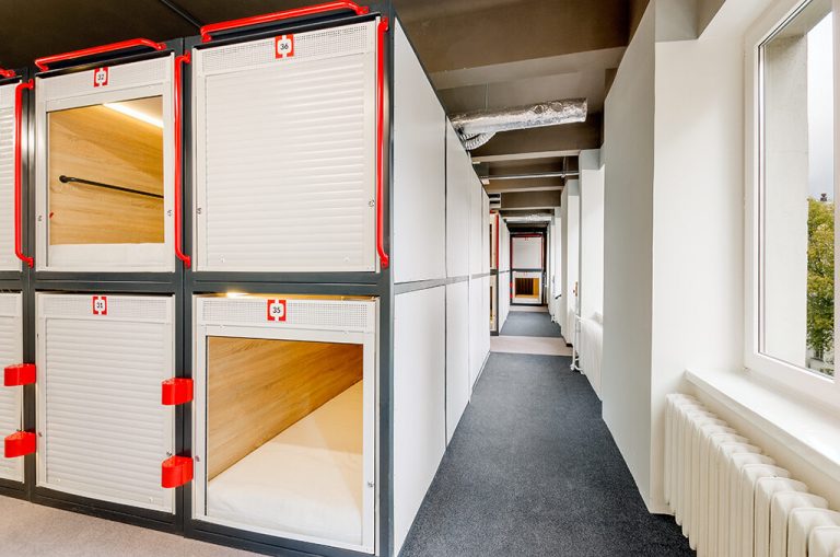 A capsule hotel, modeled on Japan, opened in the center of Warsaw