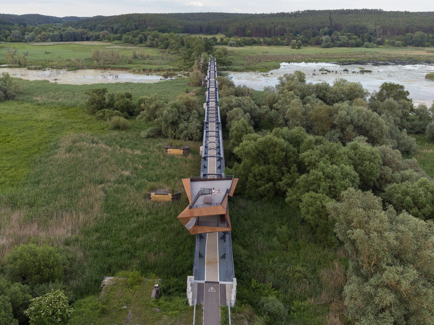 The bridge over the Oder is a tourist hit.  It's beautiful views and a bike path