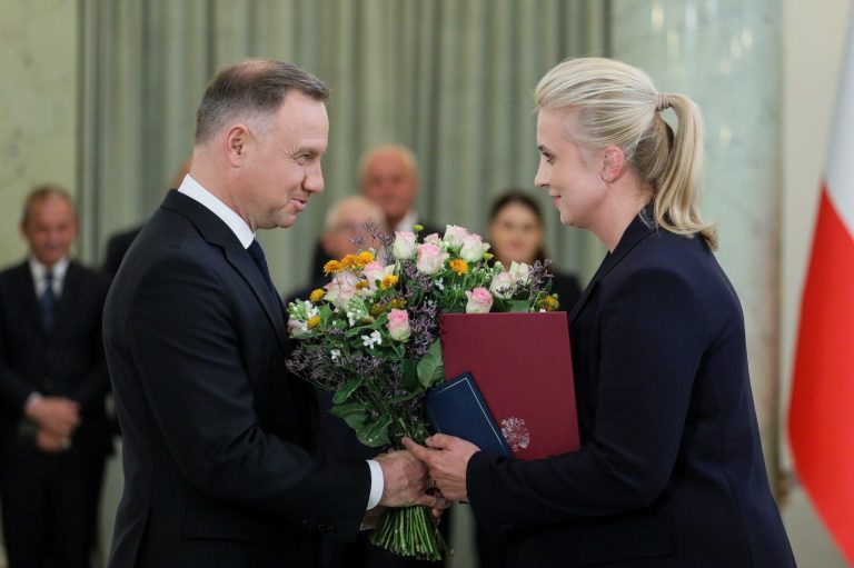 The president appointed a new health minister.  Katarzyna Sójka sworn in