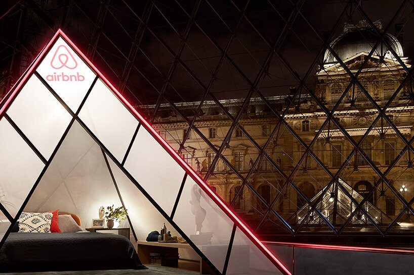 A night in the glass pyramid in the Louvre.  Airbnb announced an interesting competition