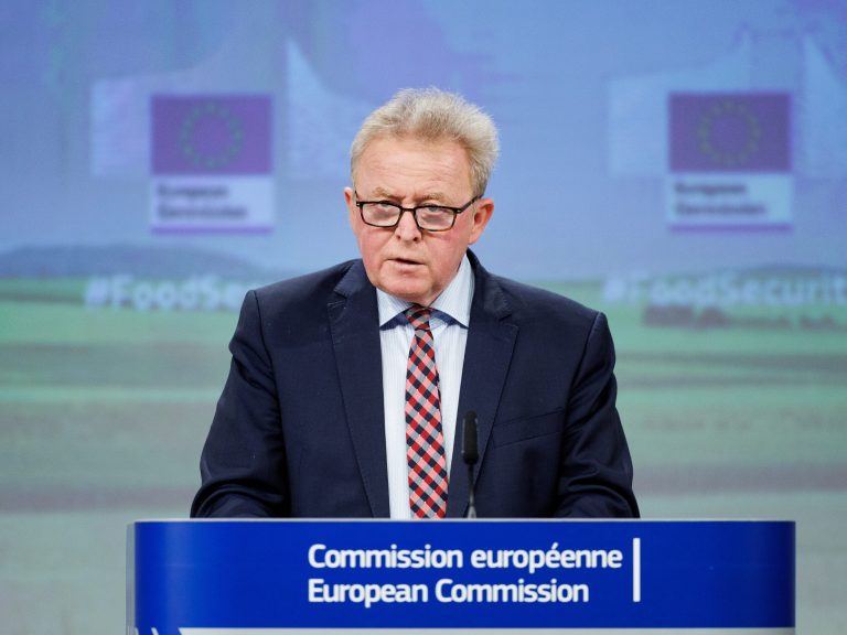 Embargo on Ukrainian grain.  The EU commissioner takes the floor