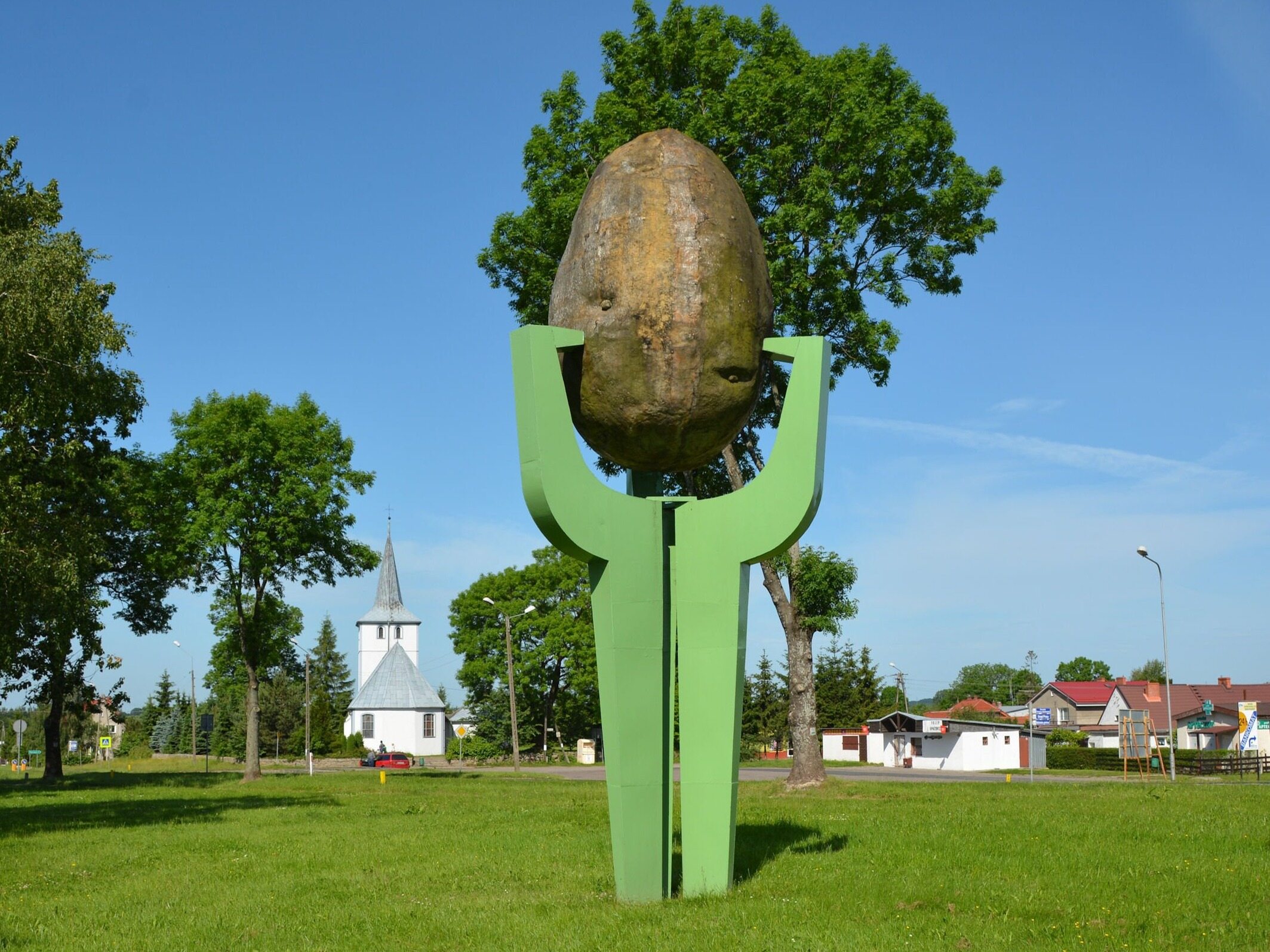 The Polish capital of potatoes.  The largest monument of this vegetable in the world stands here