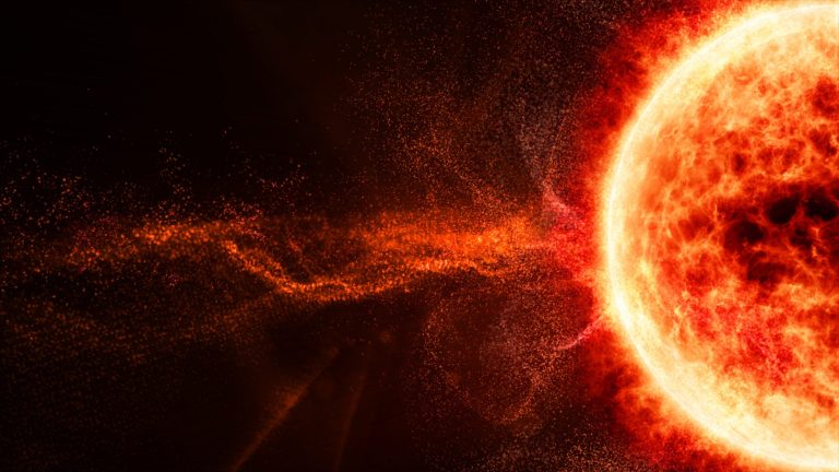 A strong magnetic storm on the Sun.  We will feel the effects on Earth