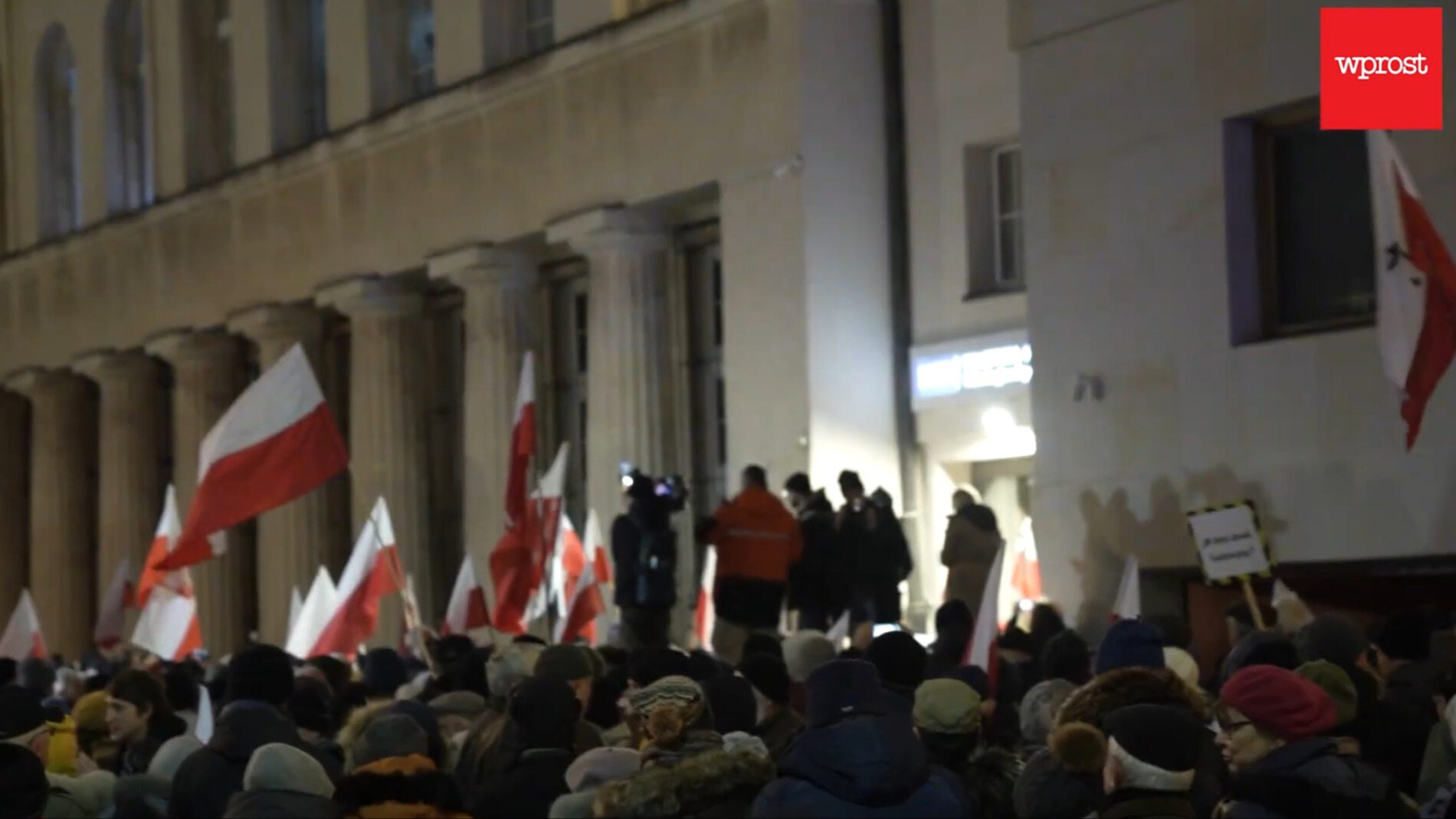 We watched the protest in defense of TVP.  "I will always support what is Polish"