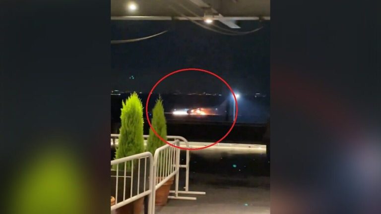 5 people dead.  The plane with passengers on board burst into flames