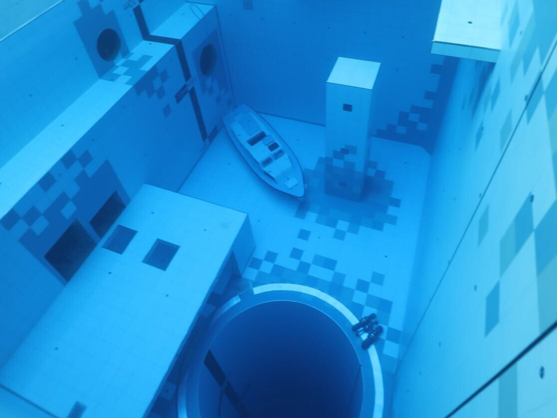 The deepest swimming pool in the world was opened in Mszczonów.  The first photos are here