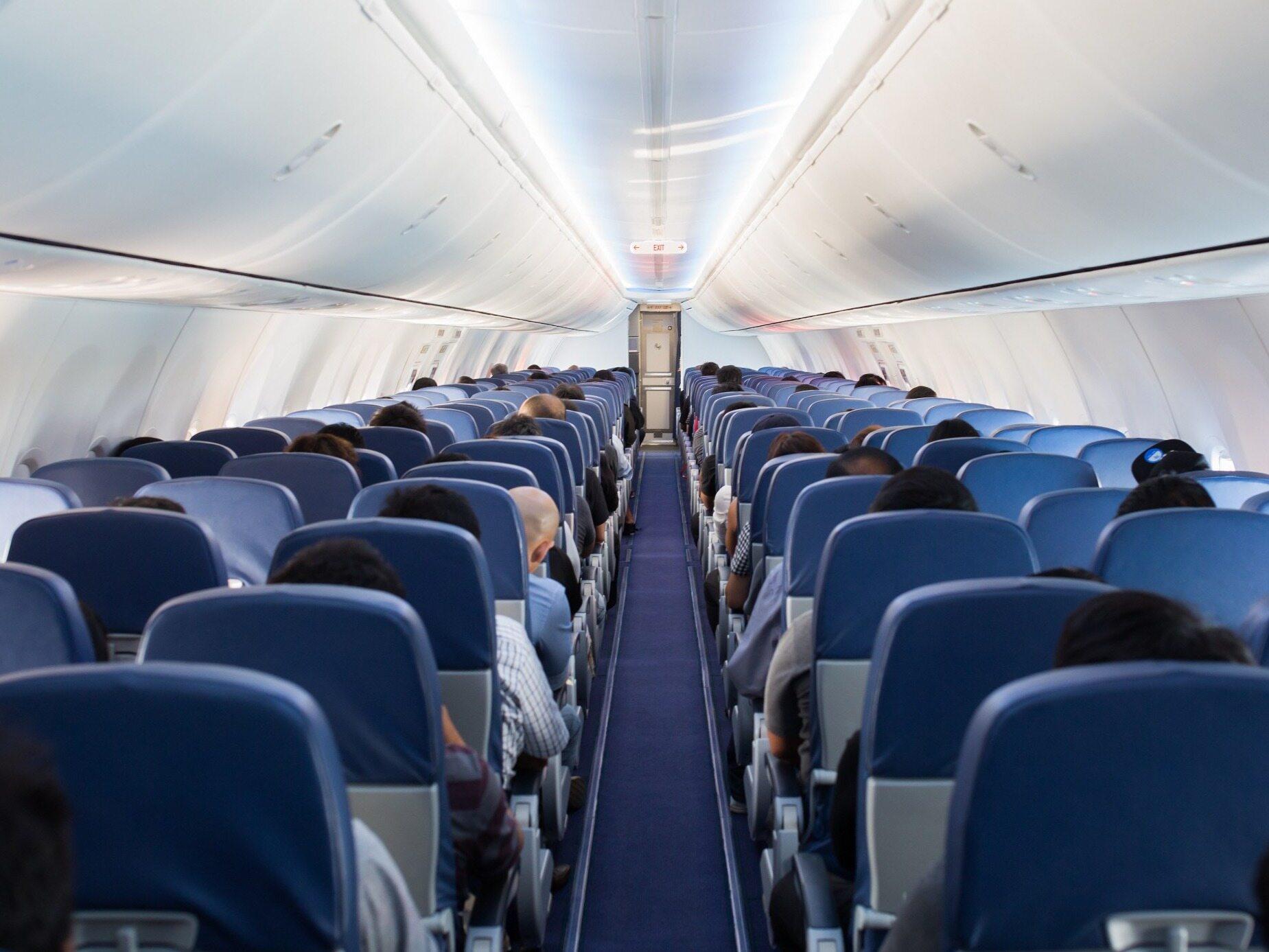 Why are airplane seats blue?  It's not a coincidence
