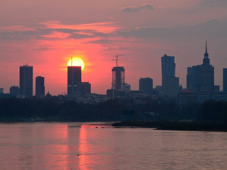 You have never seen such a sunset over Warsaw.  “I thought it was a city in the USA.”