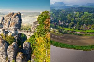 Close to the border with Poland, you will feel like you are in Switzerland.  The German Bastei wins the hearts of tourists