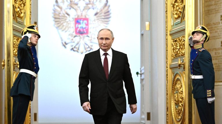 Putin sworn in for a fifth term.  “The illusion of legality for an almost lifelong stay in power”